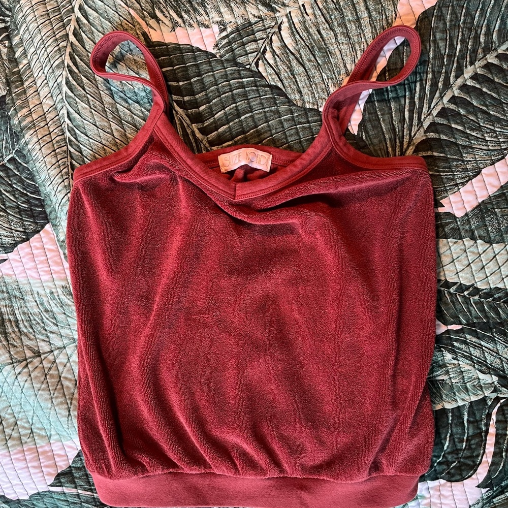 Kondi terry tank in Kinna (rust/cherry red) xs